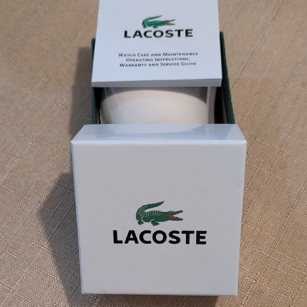 Lacoste White and Green Watch Box